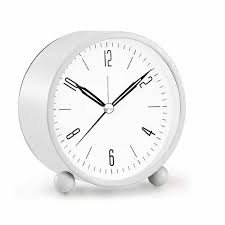 Round Silent Analog Desk Clock WHITE (ST-102)