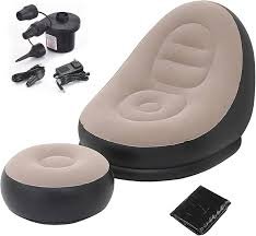 Inflatable Lounge Chair for Adults Flocking Air Couch Sofa(ST-102)