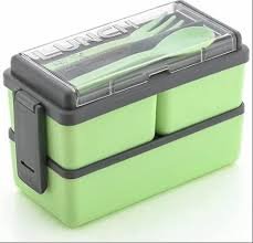 3 Containers Plastic Lunch Box (3 CONTAINERS, 1 Spoon, 1 Fork)(ST-102)